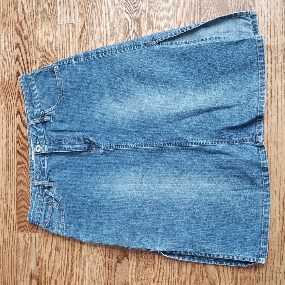 (5) S B Jeans Santa Barbara Cotton Blend Denim Skirt Vintage Cottage Classic